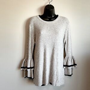 FRAME Double Ruffle Cuff Sweater NWOT